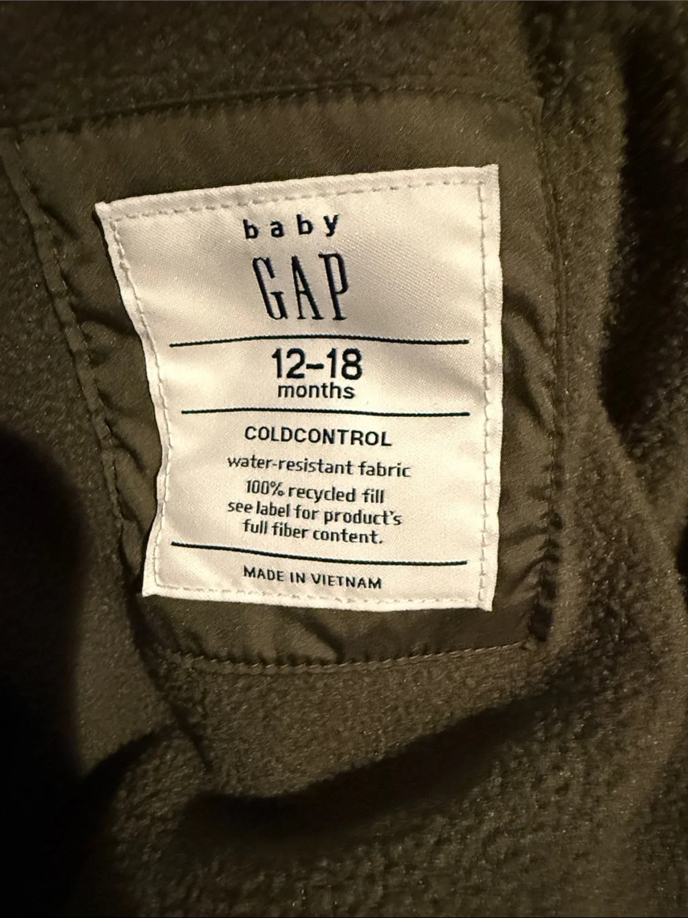 GAP Colorblock Puffer Jacket for Kids - Olive, Tan & Navy